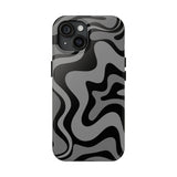 Grey Retro Swirl Tough Phone Cases