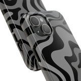 Grey Retro Swirl Tough Phone Cases