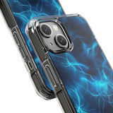 Blue Electric Flame Magnetic Clear Phone Case
