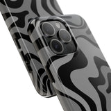 Grey Retro Swirl Tough Phone Cases