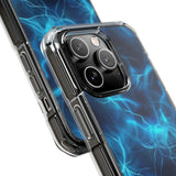 Blue Electric Flame Magnetic Clear Phone Case