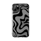 Grey Retro Swirl Tough Phone Cases