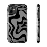 Grey Retro Swirl Tough Phone Cases