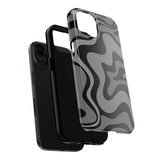 Grey Retro Swirl Tough Phone Cases